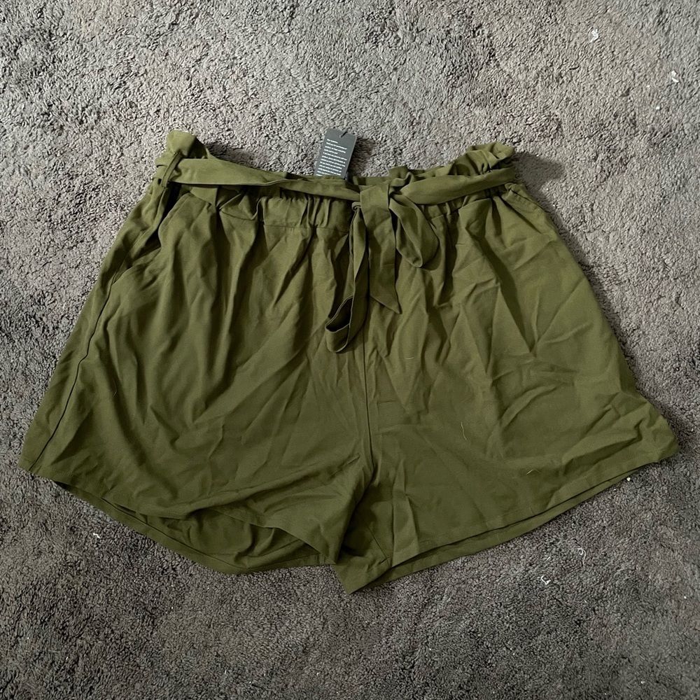 Plus size green shorts with waistband tie! Size 24 plus.